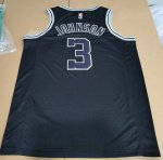 NBA 3 Johnson Spurs 22-23 Classic Maillot noir avec brodé logos